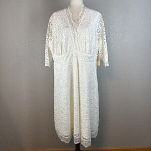 Kiyonna Womens Dress Wedding Belle Style Size 3X Bridal Dress Cocktail Length